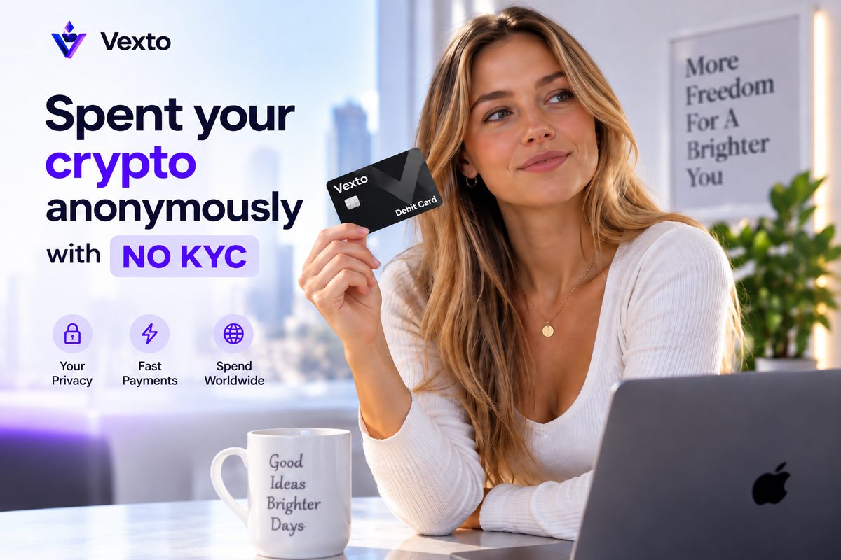 Spend your crypto anonymously with a Vexto card, no KYC